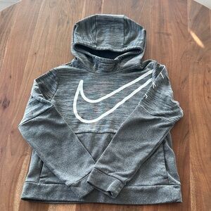Boys Nike Heather Gray Dri-Fit Hoodie L